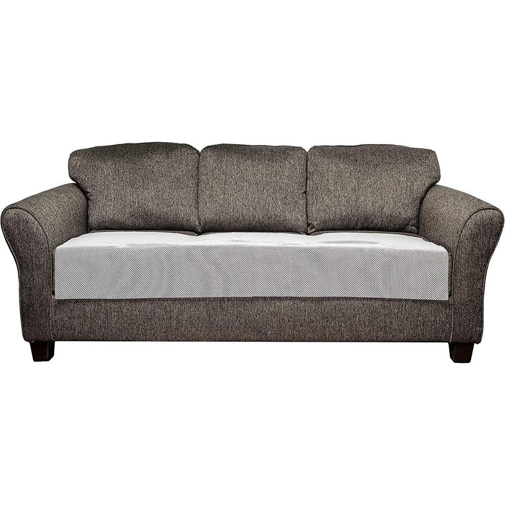 Quick Fit Anti Slip Chair Living Room Couch Cover with Pockets, White 24x23